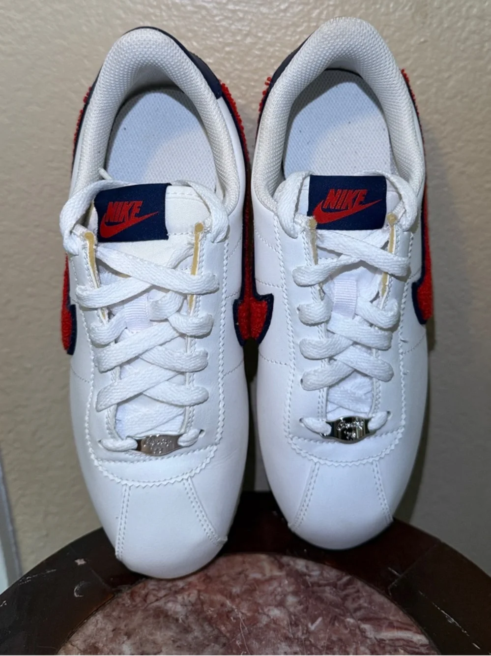 Nike Cortez Basic LTR SE (GS) Red-Blue White Leather Low-Top Sneaker